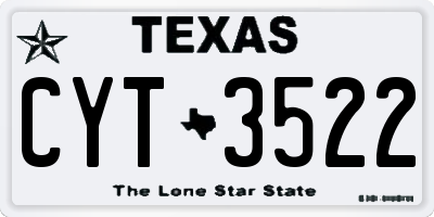 TX license plate CYT3522