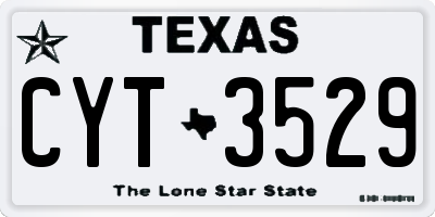 TX license plate CYT3529