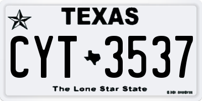TX license plate CYT3537