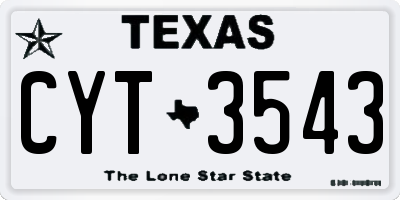 TX license plate CYT3543