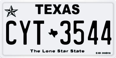 TX license plate CYT3544