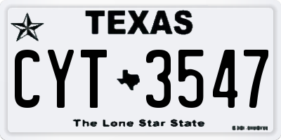 TX license plate CYT3547