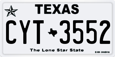 TX license plate CYT3552