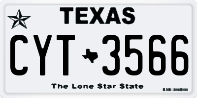 TX license plate CYT3566
