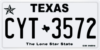 TX license plate CYT3572
