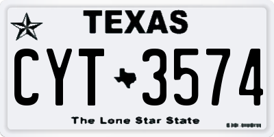 TX license plate CYT3574