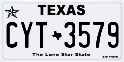 TX license plate CYT3579