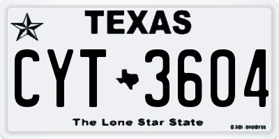 TX license plate CYT3604