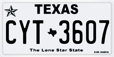 TX license plate CYT3607