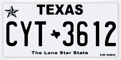 TX license plate CYT3612