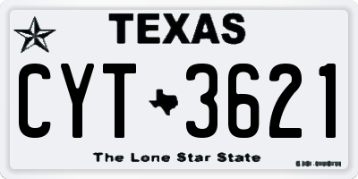 TX license plate CYT3621