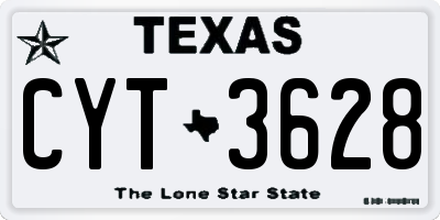TX license plate CYT3628