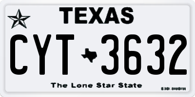 TX license plate CYT3632