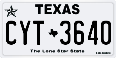 TX license plate CYT3640