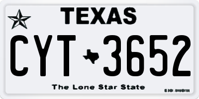 TX license plate CYT3652