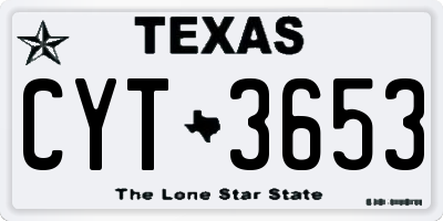 TX license plate CYT3653