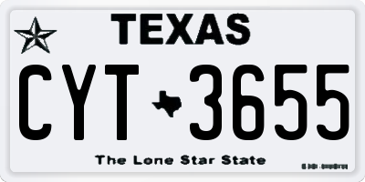 TX license plate CYT3655