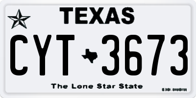 TX license plate CYT3673