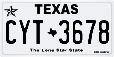TX license plate CYT3678
