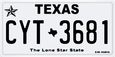 TX license plate CYT3681