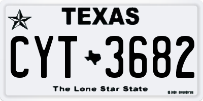 TX license plate CYT3682