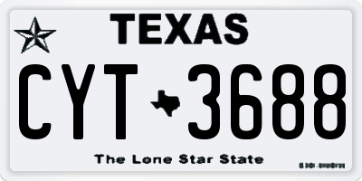 TX license plate CYT3688