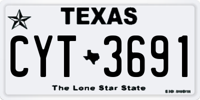 TX license plate CYT3691