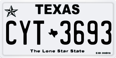 TX license plate CYT3693
