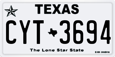 TX license plate CYT3694