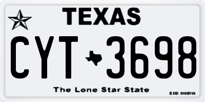 TX license plate CYT3698