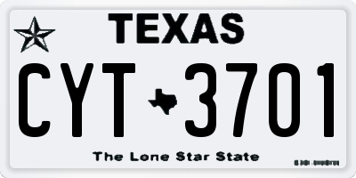 TX license plate CYT3701