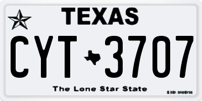 TX license plate CYT3707