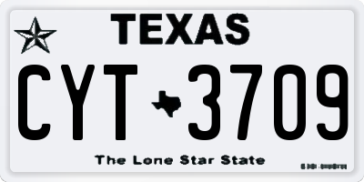 TX license plate CYT3709