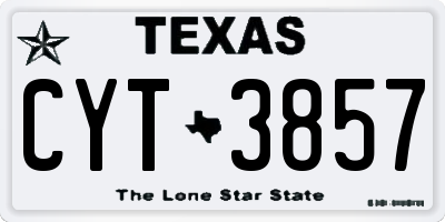 TX license plate CYT3857