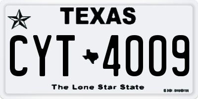 TX license plate CYT4009