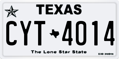 TX license plate CYT4014