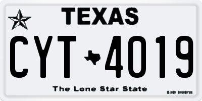 TX license plate CYT4019
