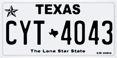 TX license plate CYT4043