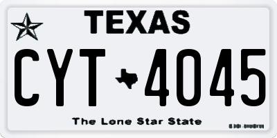 TX license plate CYT4045