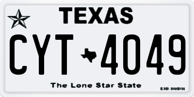 TX license plate CYT4049