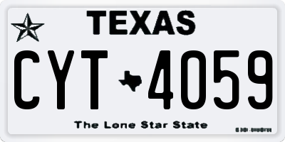 TX license plate CYT4059