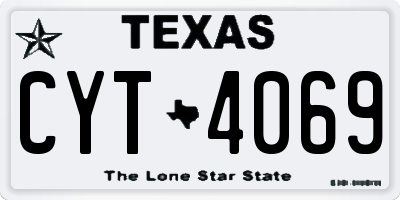 TX license plate CYT4069