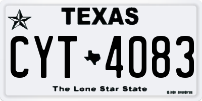 TX license plate CYT4083
