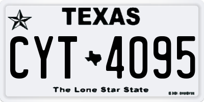 TX license plate CYT4095