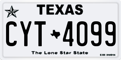 TX license plate CYT4099