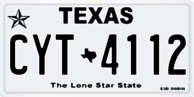 TX license plate CYT4112