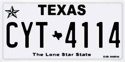 TX license plate CYT4114