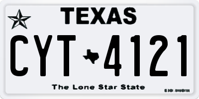 TX license plate CYT4121