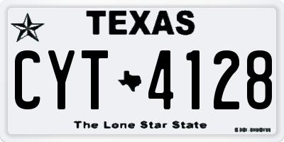 TX license plate CYT4128