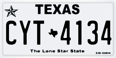 TX license plate CYT4134